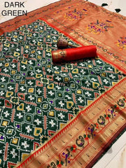 Traditional Kanchivaram Patola Paithani Silk Saree
