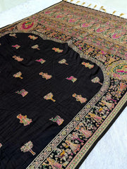 Hand-Dyed Rajwadi Pashmina Silk Saree