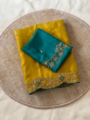 Heavy Rangoli Silk (soft) Material Embroidery Work Saree