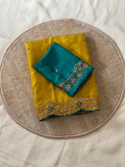 Heavy Rangoli Silk (soft) Material Embroidery Work Saree