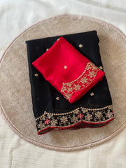 Heavy Rangoli Silk (soft) Material Embroidery Work Saree