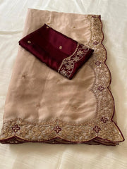 Heavy Rangoli Silk (soft) Material Embroidery Work Saree