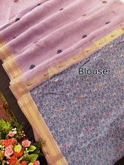 New Concept Resham Weaving Muga Cotton Paithani Saree