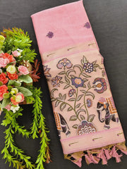 New Concept Resham Weaving Muga Cotton Paithani Saree