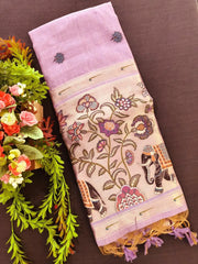 New Concept Resham Weaving Muga Cotton Paithani Saree