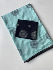 Pure Crush Fabric Embroidered Butta Saree