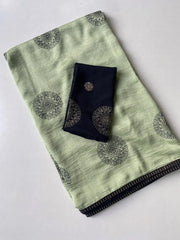 Pure Crush Fabric Embroidered Butta Saree