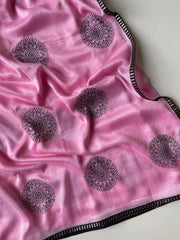 Pure Crush Fabric Embroidered Butta Saree