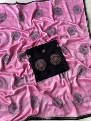 Pure Crush Fabric Embroidered Butta Saree