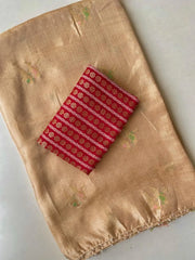Pure Jute Crush Parrot Buttis with Lace Border Saree