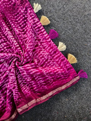 Pure Cotton Hand Dyed Bandhej Sibori Saree