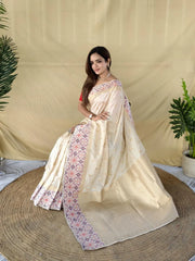 Pure Soft Silk Patola Meenakari Border Saree