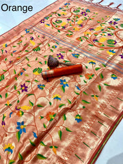 All Over Jaal Weaving Brocket Paithani Soft Silk Saree