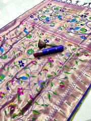 All Over Jaal Weaving Brocket Paithani Soft Silk Saree
