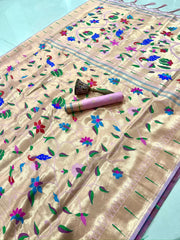 All Over Jaal Weaving Brocket Paithani Soft Silk Saree