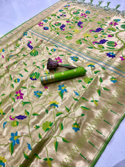 All Over Jaal Weaving Brocket Paithani Soft Silk Saree