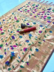 All Over Jaal Weaving Brocket Paithani Soft Silk Saree