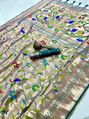 All Over Jaal Weaving Brocket Paithani Soft Silk Saree