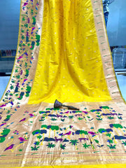 Forest Meena Zari Pallu Paithani Saree