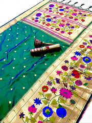 Multicolor Floral Meena Zari Pallu Paithani Saree