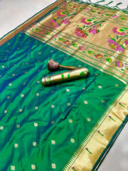 Floral Meena Zari Pallu Paithani Silk Saree