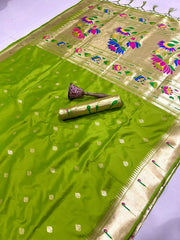 Floral Meena Zari Pallu Paithani Silk Saree