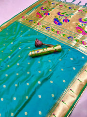 Floral Meena Zari Pallu Paithani Silk Saree