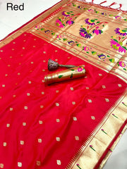 Floral Meena Zari Pallu Paithani Silk Saree