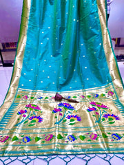 Floral Meena Zari Pallu Paithani Silk Saree