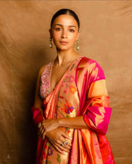 Alia Bhatt–Inspired Soft Silk Kanchivaram Paithani Saree