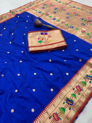 Pure Soft Silk Kanchivaram Lotus Paithani Saree