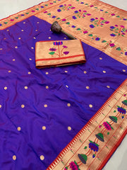 Pure Soft Silk Kanchivaram Lotus Paithani Saree