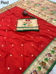 Pure Soft Silk Kanchivaram Lotus Paithani Saree