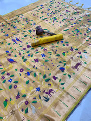 Pure Soft Kanchivaram Brocade Paithani Silk Saree