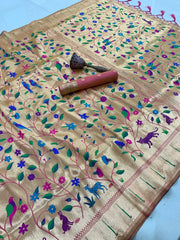 Pure Soft Kanchivaram Brocade Paithani Silk Saree