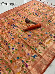 Pure Soft Kanchivaram Brocade Paithani Silk Saree