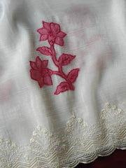 Premium Crunchy Silk Applique Work Saree