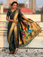 Maharashtra Best Seller Wedding Special Nauvari Paithani Soft Silk Saree