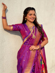 Maharashtra Best Seller Wedding Special Nauvari Paithani Soft Silk Saree