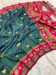 Soft Silk Paithani Nandi Motifs Saree