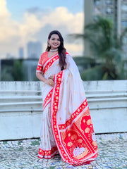 Soft Silk Paithani Nandi Motifs Saree