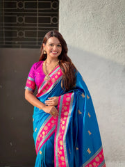 Soft Silk Paithani Nandi Motifs Saree