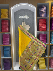 Pure Zari Lotus Flower Motif Paithani Dupatta
