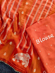 Pure Viscose Georgette Elephant Panel Saree