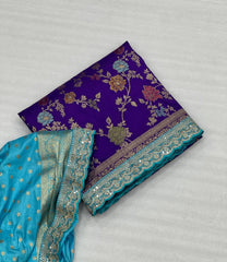 Wedding Wear Dola Silk Banarasi Lace Border Saree