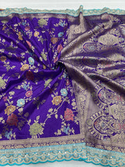 Wedding Wear Dola Silk Banarasi Lace Border Saree