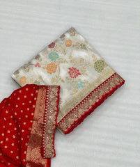 Wedding Wear Dola Silk Banarasi Lace Border Saree