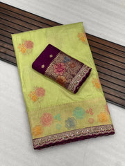 Festive Wear Dola Silk Banarasi Lace Border Saree