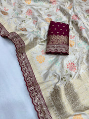 Premium Dola Silk Banarasi Lace Border Saree