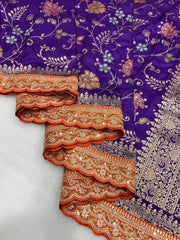 Premium Dola Silk Banarasi Lace Border Saree